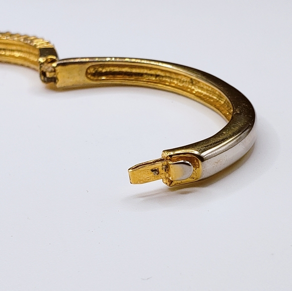 Rhinestone Row Bar Bangle Tennis Bracelet - Picture 6 of 10